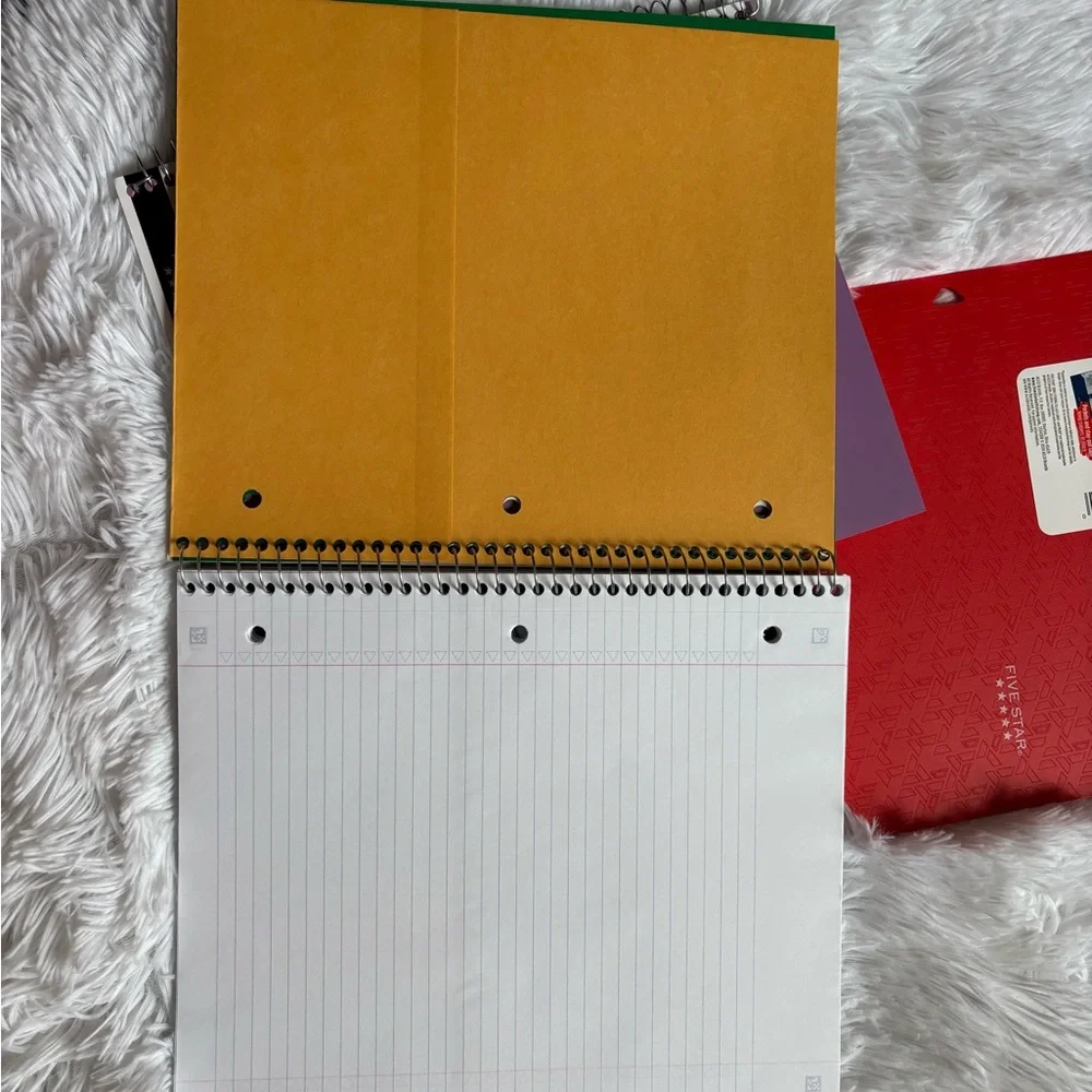 Five‎ Star College Ruled 1 Subject Notebooks Set of 2 & 1 Five Star Folder New